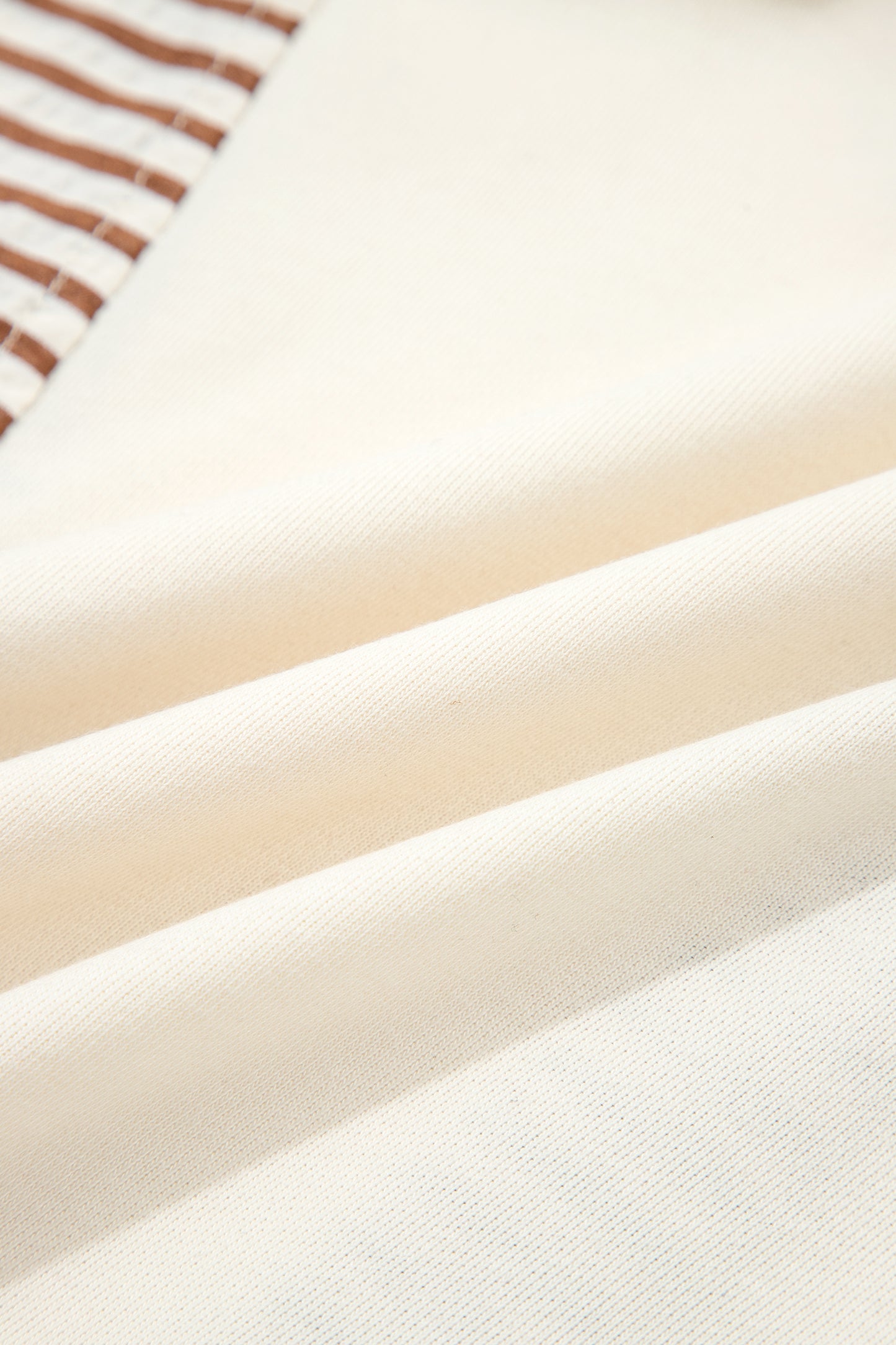 Khaki Stripe Plus Size Color Block Patchwork Half Button Long Sleeve Peplum Blouse