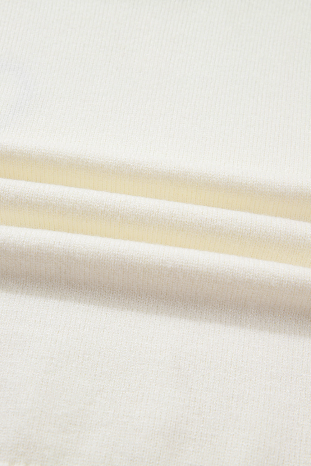 White Plaid Heart Embroidered Cuffed Drop Shoulder Crew Neck Sweater