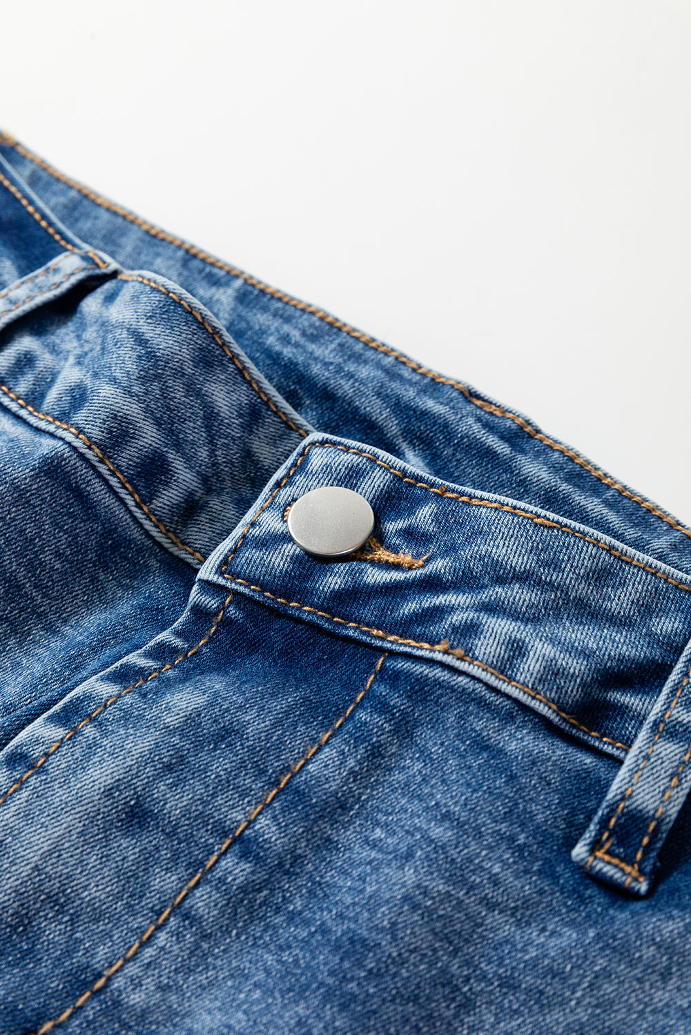 Dusk Blue Seam Detail Ankle Length Cropped BarrelJeans